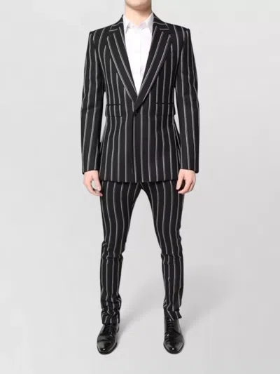 Dolce & Gabbana Striped Slim-fit Single-breasted Suit In Black