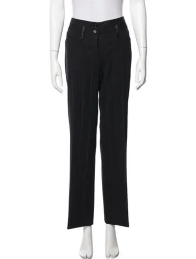 Pre-owned Dolce & Gabbana Striped Straight Leg Pants In Black