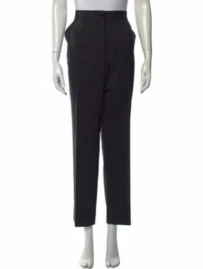Pre-owned Dolce & Gabbana Striped Straight Leg Pants In Black