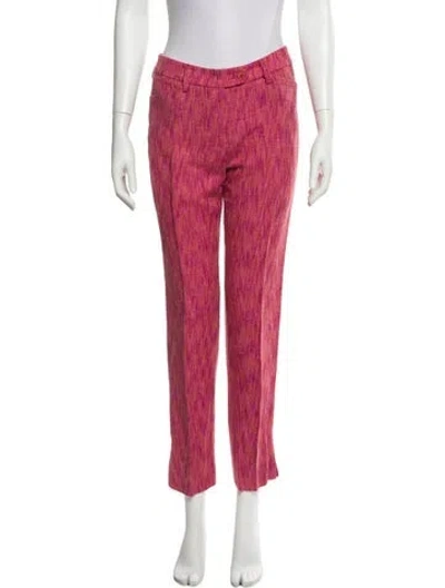 Pre-owned Dolce & Gabbana Striped Straight Leg Pants In Pink