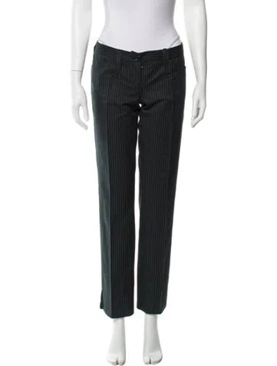 Pre-owned Dolce & Gabbana Striped Straight Leg Pants W/ Tags In Green