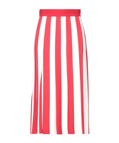 Dolce & Gabbana Striped Stretch Midi Skirt In Red