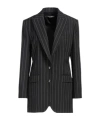 Dolce & Gabbana Woman Blazer Black Size 6 Virgin Wool In Blue