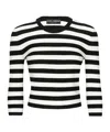 Dolce & Gabbana Striped Cropped Jumper In Black