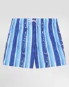 Dolce & Gabbana Striped Swim Trunks In Blue
