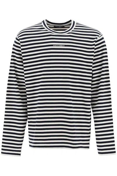 DOLCE & GABBANA STRIPED LONG-SLEEVED T-SHIRT FOR MEN INSPIRED BY NAUTICAL STYLE