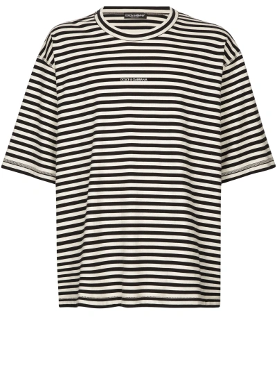 Dolce & Gabbana Striped T-shirt In Blue