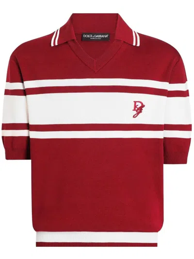 Dolce & Gabbana Striped T-shirt In Red