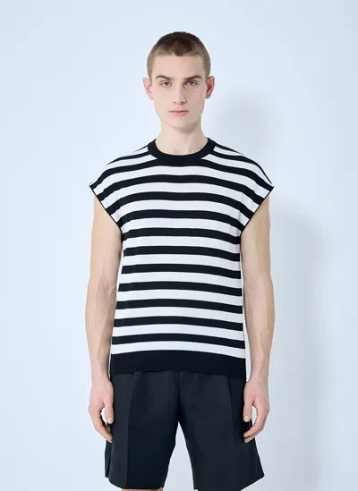 Dolce & Gabbana Striped Tank Top In Black
