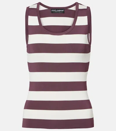 Dolce & Gabbana Striped Tank Top In White