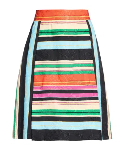 Dolce & Gabbana Striped Umbrella Skirt In Multi
