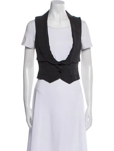 Pre-owned Dolce & Gabbana Striped Vest In White