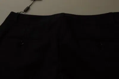 Dolce & Gabbana Striped Virgin Wool Blend Trousers In Black