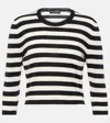 Dolce & Gabbana Striped Cropped Jumper In Black