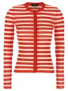 Dolce & Gabbana Striped Viscose Cardigan Sweaters And Cardigans Orange