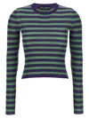 Dolce & Gabbana Striped Viscose Sweater Sweaters And Cardigans Multicolor In Green