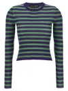 Dolce & Gabbana Striped Viscose Sweater Sweaters And Cardigans Multicolor In Green
