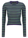 Dolce & Gabbana Striped Viscose Sweater Sweaters And Cardigans Multicolor In Green