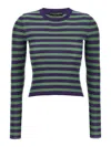 Dolce & Gabbana Striped Ribbed Crew Neck Sweater In Multi