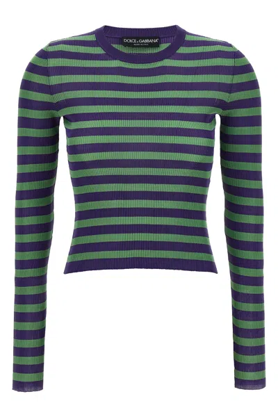 DOLCE & GABBANA STRIPED VISCOSE SWEATER