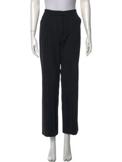 Pre-owned Dolce & Gabbana Striped Wide Leg Pants In Black