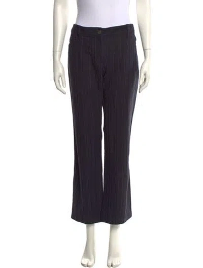Pre-owned Dolce & Gabbana Striped Wide Leg Pants In Black