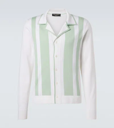Dolce & Gabbana Striped Wool And Silk Shirt In Multi