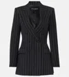 Dolce & Gabbana Wool Pinstripe Blazer In Black