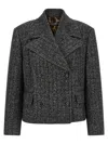 Dolce & Gabbana Pinstriped Wool-blend Double-breasted Jacket In Gray
