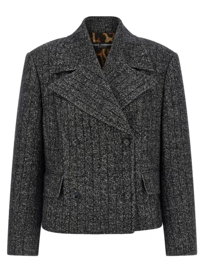 Dolce & Gabbana Striped Wool Blazer In Multi