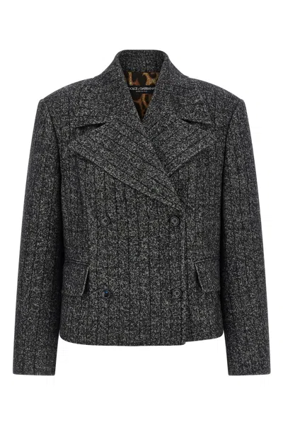 DOLCE & GABBANA STRIPED WOOL BLAZER