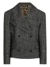 Dolce & Gabbana Striped Double-breasted Jacket In Gray