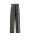 Dolce & Gabbana Striped Wool Blend Trousers In Gray