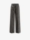 Dolce & Gabbana Striped Wool Blend Trousers In Gray