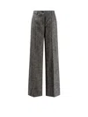 Dolce & Gabbana High Waist Herringbone Houndstooth Tailored Trousers In Black