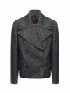 Dolce & Gabbana Women Wool Blend Striped Double-breasted Blazer In Black