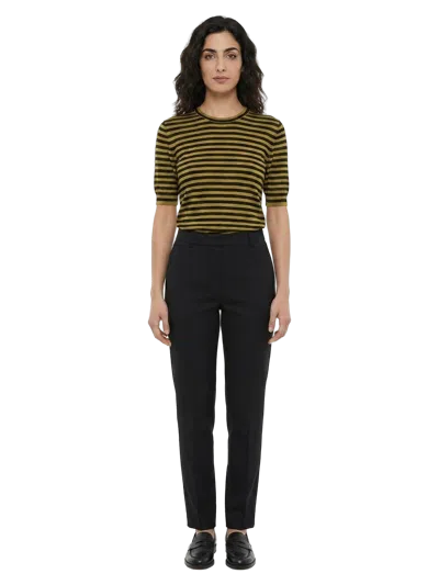 Dolce & Gabbana Striped Wool Knit T-shirt In Yellow