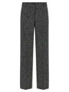 Dolce & Gabbana Wool Trousers With Textured Fabric And Pockets In Gray