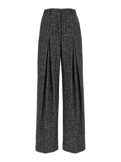 Dolce & Gabbana Striped Wool Pants In White