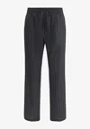 Dolce & Gabbana Stripe-pattern Drawstring Trousers In Black