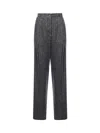 Dolce & Gabbana Striped Wool Trousers In Gray