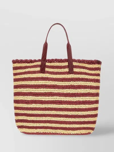Dolce & Gabbana Striped Woven Tote Bag In Neutral