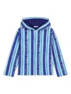 Dolce & Gabbana Striped Zip-up Hoodie In Blue