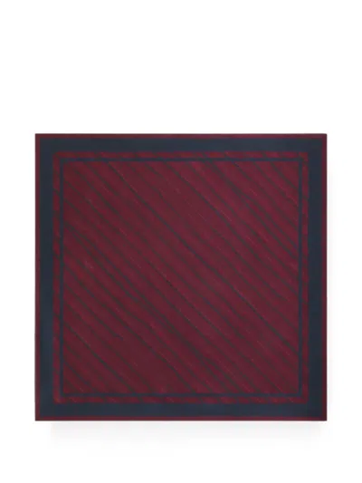 Dolce & Gabbana Striped-print Silk Twill Scarf In Burgundy
