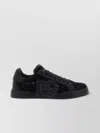 Dolce & Gabbana 'strobel Lace Overlay Round Toe Sneakers' In Black