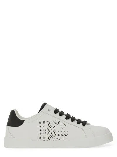Dolce & Gabbana Strobel Portofino Light Trainer In Nappa Calfskin In White