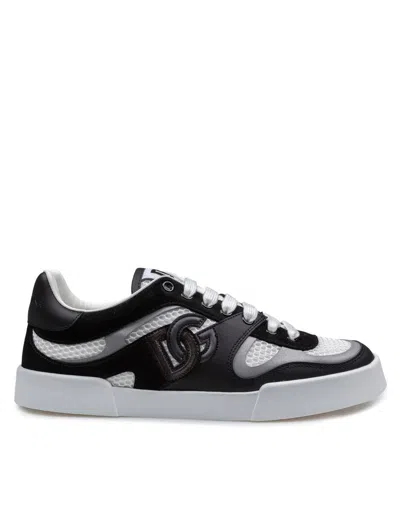 DOLCE & GABBANA DOLCE & GABBANA STROBEL PORTOFINO LIGHT SNEAKER IN CALFSKIN AND TECHNICAL MESH