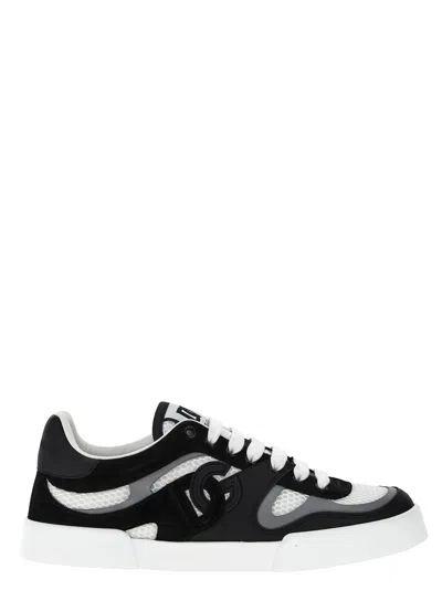 Dolce & Gabbana White And Black Portofino Light Sneakers