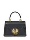 Dolce & Gabbana Structured Black Calf Leather Handbag In Black