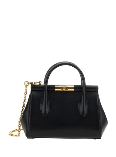 Dolce & Gabbana Structured Black Calfskin Shoulder Bag